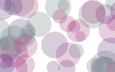 Multicolored translucent circles on a white background. Pink tones. 3D illustration