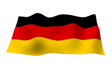 Fototapeta premium Flag of Germany. Wide format 3D illustration. State symbol of the Federal Republic of Germany. 3D rendering