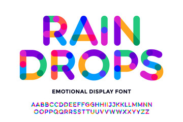 Colorful font. Colorful bright alphabet and font