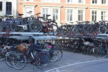 Fototapeta na wymiar Bicycles in Copenhagen