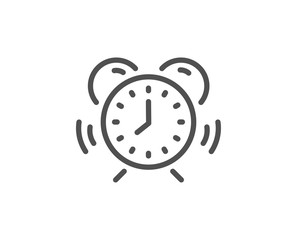 Time management line icon. Alarm clock sign. Watch symbol. Quality design element. Linear style time management icon. Editable stroke. Vector