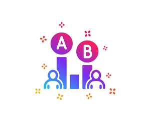 Ab testing icon. Ui test chart sign. Dynamic shapes. Gradient design ab testing icon. Classic style. Vector