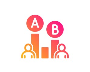 Ab testing icon. Ui test chart sign. Classic flat style. Gradient ab testing icon. Vector