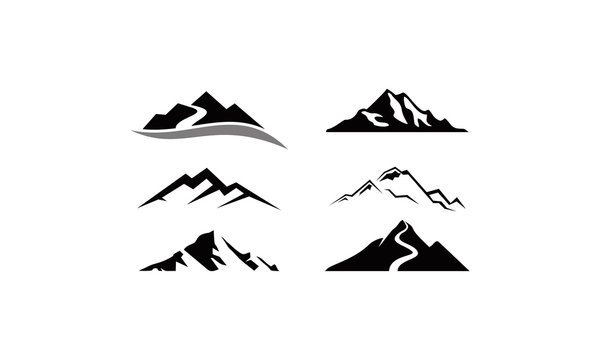 mountain peak logo set