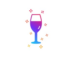Wine glass icon. Burgundy glass sign. Dynamic shapes. Gradient design wineglass icon. Classic style. Vector