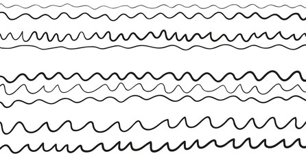 Pattern with waves. Universal texture. Abstract dinamic background. Doodle for design. Lineal wallpaper. Black and white illustration