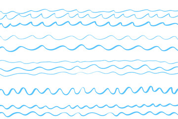 Abstract wavy wallpaper of the surface. Waved nautical background. Colored pattern with lines and waves. Sea dinamic texture. Doodle for design