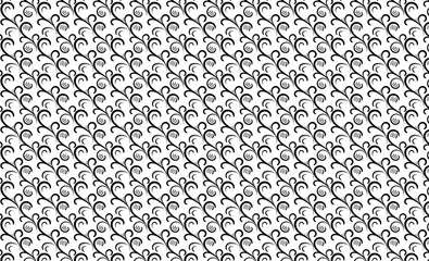 decorated curls texture in black and white colors