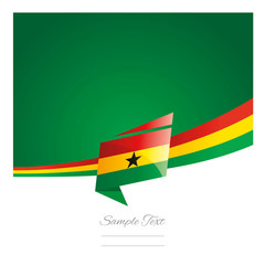 New abstract Ghana flag ribbon origami green background vector