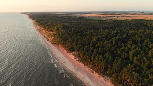Aerial view of the Dutchman's Cap, the highest scarp in Lithuanian seaside
