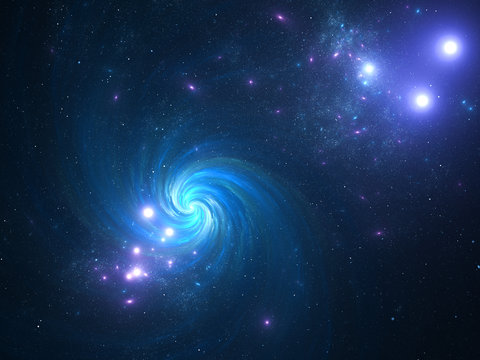 Galaxy in space, abstract fractal background.