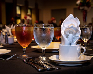 Ballroom Drinks And Dinner Setting