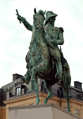 Fototapeta na wymiar Equestriqn statue of King Carl XIV Johan, Stockholm, sweden