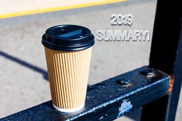 Handwriting text writing 2019 Summary. Conceptual photo summarizing past year events main actions or good shows