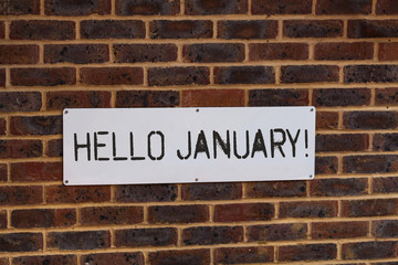 Fototapeta na wymiar Word writing text Hello January. Business photo showcasing a greeting or warm welcome to the first month of the year