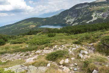 Fototapeta na wymiar Panorama of The Lower Lake, Rila Mountain, The Seven Rila Lakes, Bulgaria