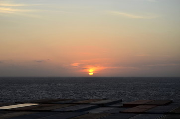 Fototapeta na wymiar Sunset over Pacific Ocean.