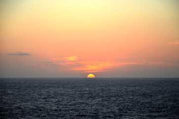 Sunset over Pacific Ocean.