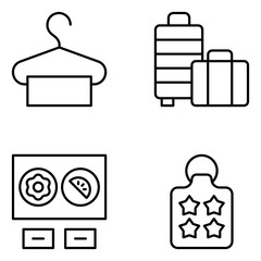 Hotel Vector Line Icon Set