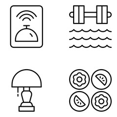 Hotel Vector Line Icon Set