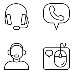 Call Centre Vector Icon Set