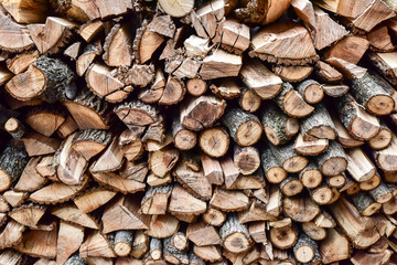 wood pile stacked
