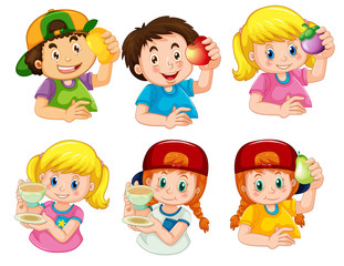 Set of boy and girl character