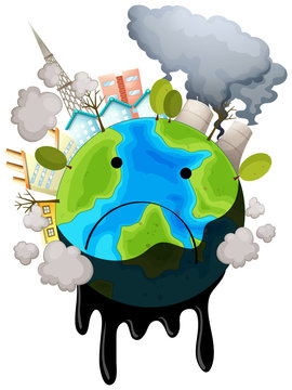 A polluted earth icon