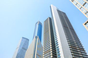 Fototapeta na wymiar low angle view of skyscrapers in Shanghai,China