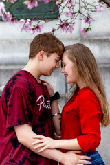 Fototapeta premium Romantic teenage couple