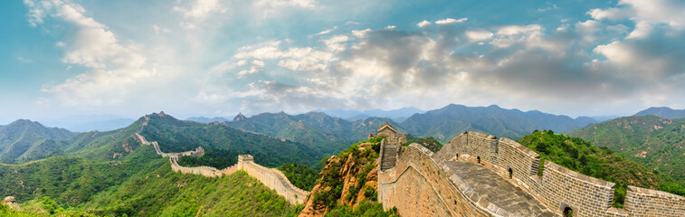 The Great Wall of China at Jinshanling,panoramic view