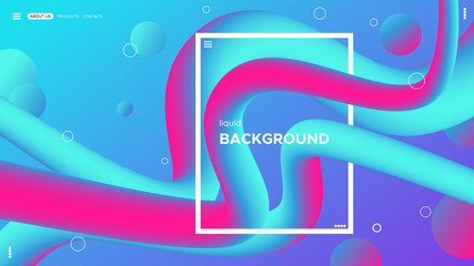 Abstract color background design. Fluid gradient shapes composition. Liquid design template.