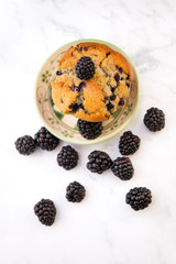 Blackberry muffin and berries