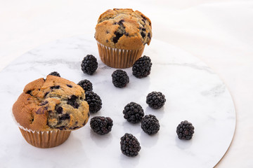 Blackberry muffin and berries