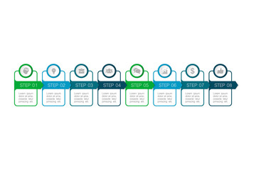 Vector iInfographic template for business, presentations, web design, 8  options.