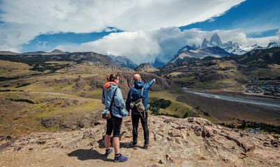 looking at mountain.