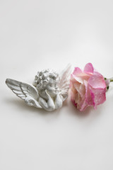 オールドローズのオメールとお話する天使