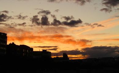 crepúsculo, atardecer, cielo, nube, sol, naturaleza, amanecer, anaranjada, paisaje, silueta,...