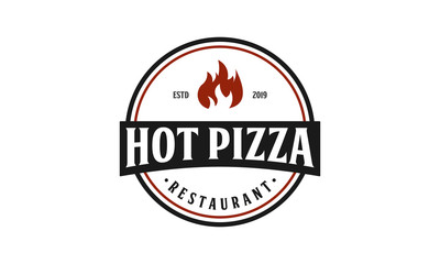 Hot pizza logo design