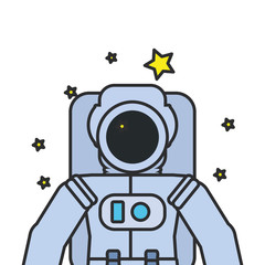 astronaut suit with set of stars isolated icon