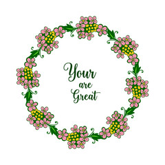 Vector illustration invitation card your are great with various pattern colorful flower frames