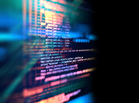Programming code abstract technology background of software developer and  Computer script