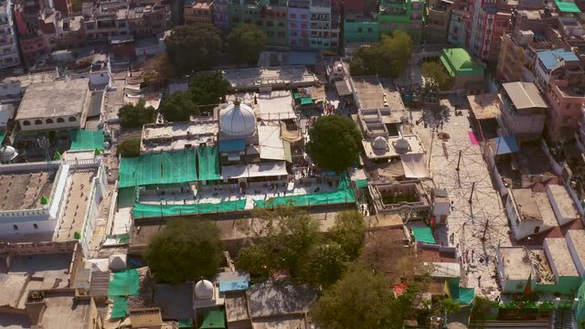 Ajmer Dargah Sharif, India, Sufi holy place, India, 4k aerial drone
