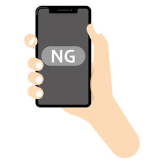 キャッシュレス決済：スマホ 黒 画面 NG cashless payment