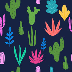 Fototapeta na wymiar Leaves and plants hand drawn in trendy style.Creative vector illustration.Sketch for wrapping paper, floral textile, background fill, fabric.