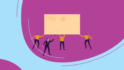 Succes team concept illustration, can be use for, landing page, template, ui, web, mobile app, poster, banner, flyer - Vector 