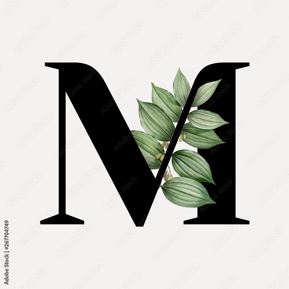 Canvas Prints botanical font letter m