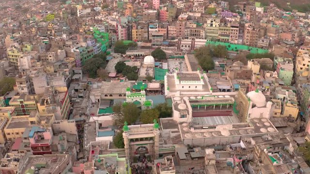 Ajmer Dargah Sharif, India, Sufi holy place, India, 4k aerial drone