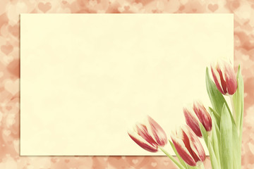 Sheet of paper and flowers