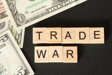 Dollar Geldscheine und Handelskrieg
